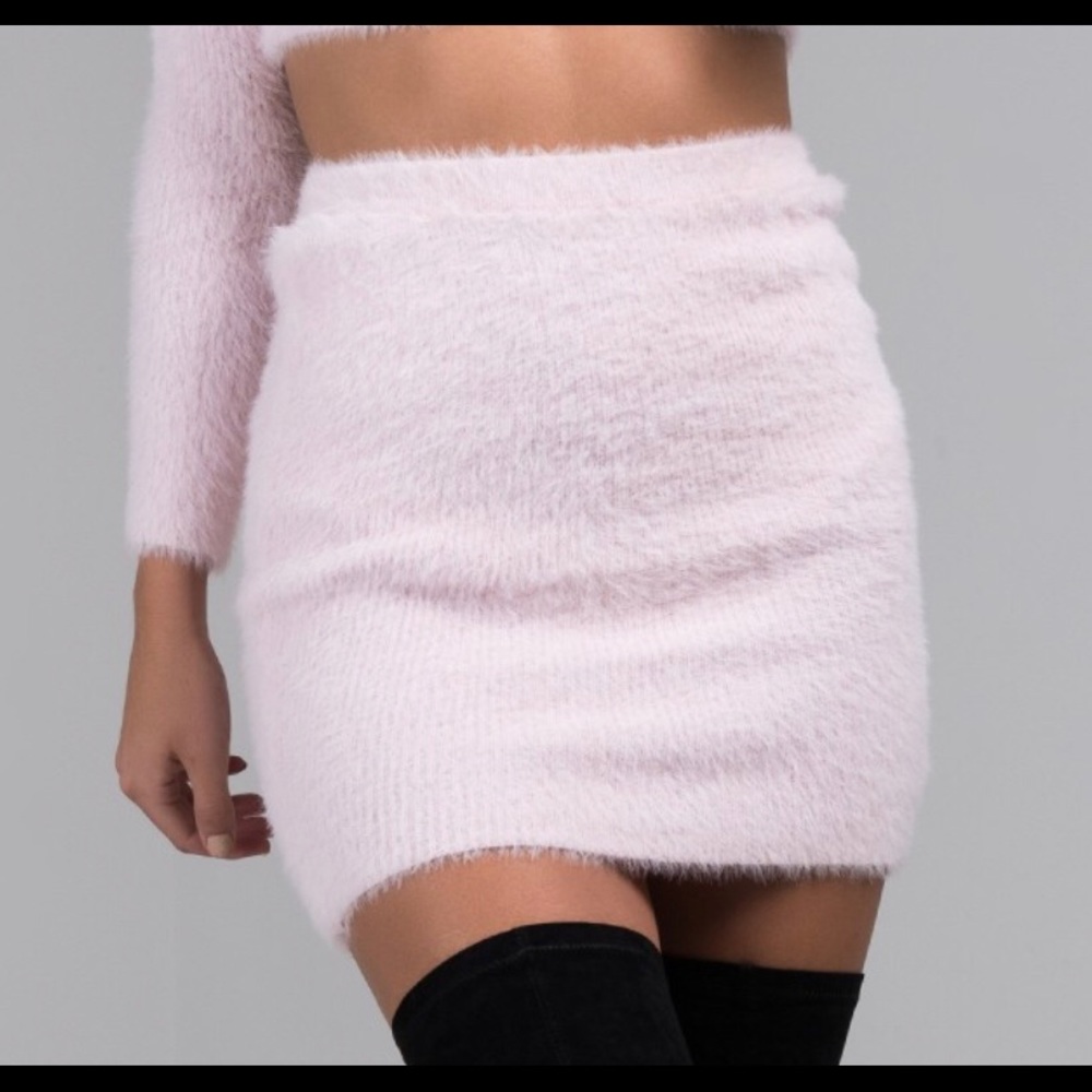 Pink Fuzzy Mini Skirt